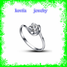 Moda grande forma de flor de brilho 925 anel de prata esterlina com zircão cúbico jóias Japão gemstones